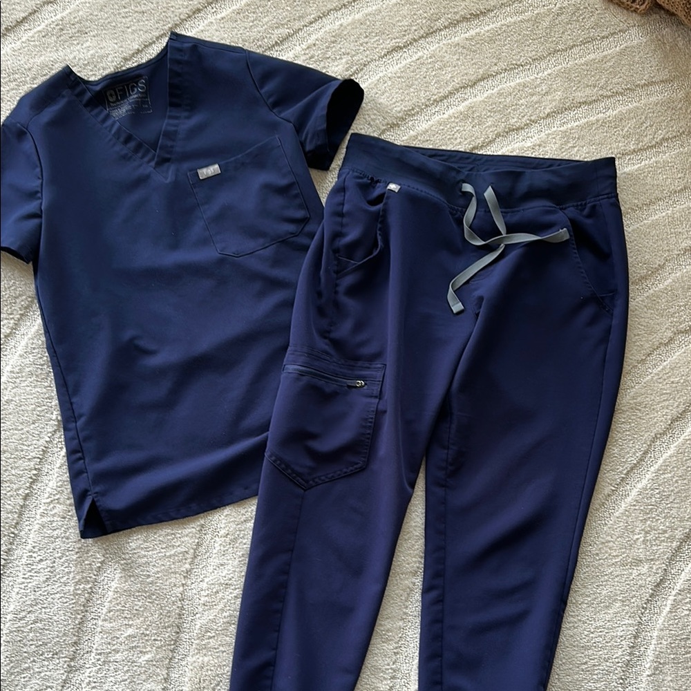 Figs Navy Blue Scrub Set